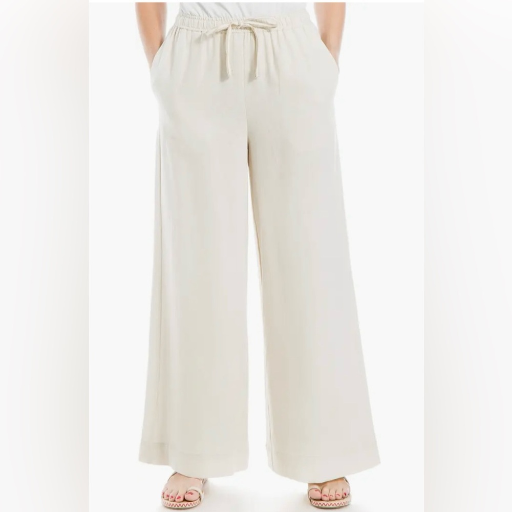 Max Studio Linen Blend Wide Leg Pants